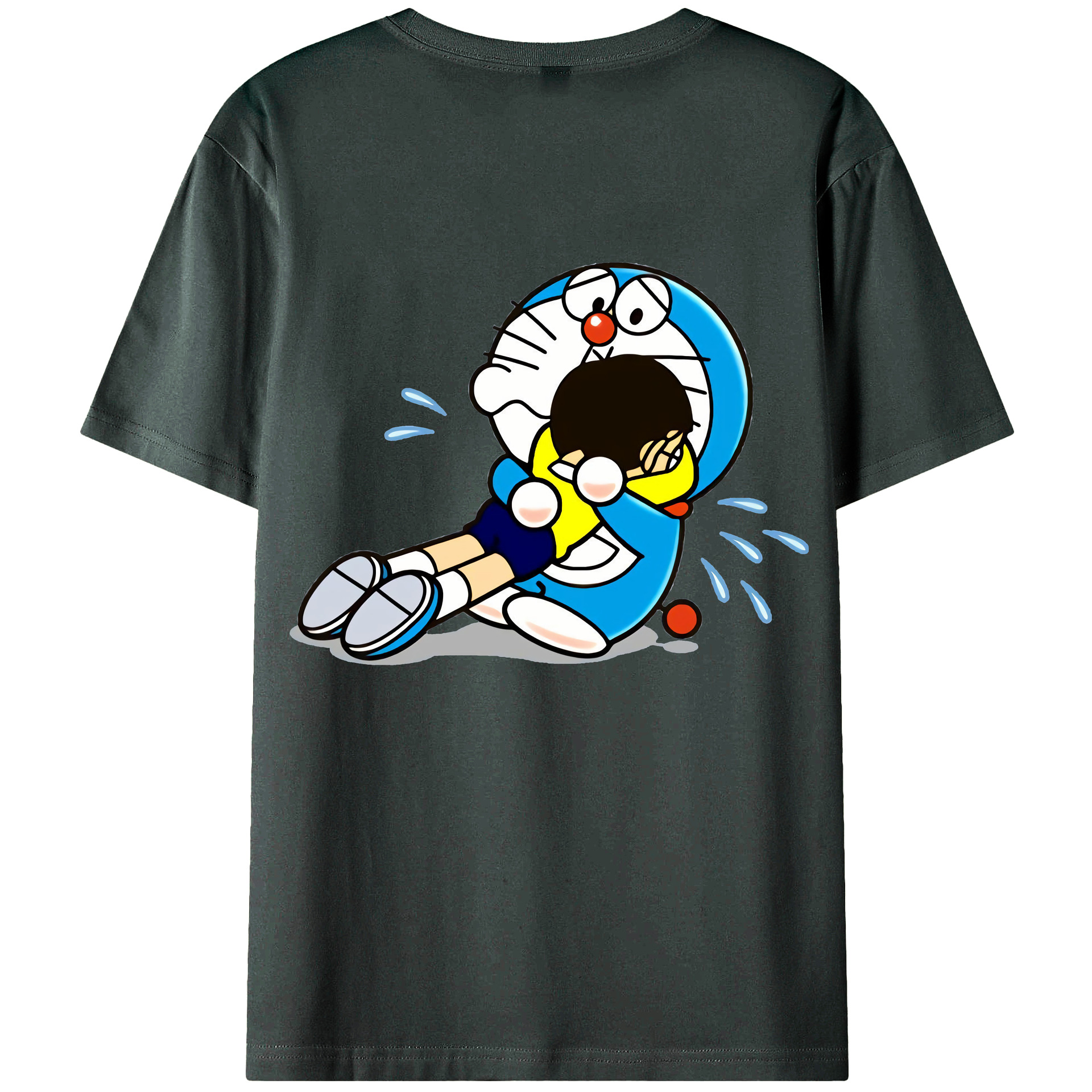 （画像用） ドラえもん Doraemon 綿100％ メンズ半袖Tシャツ（バックプリント） 通気性
